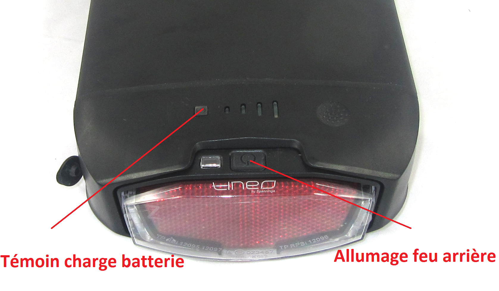 Feu arrière batterie porte bagage